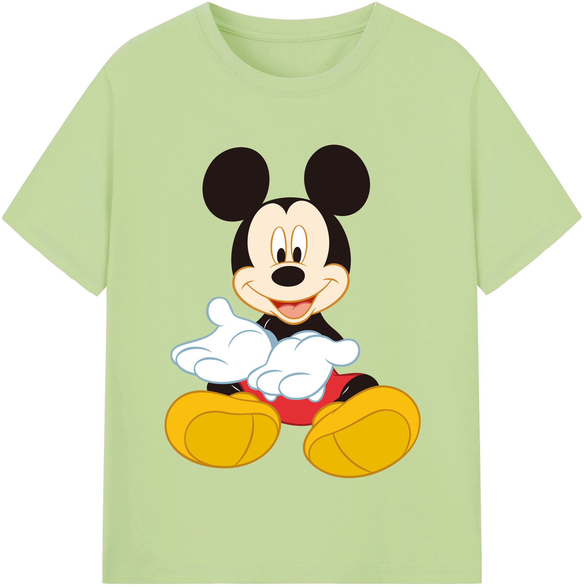 （画像用） ミッキーマウス Mickey Mouse 綿100％半袖Tシャツ（フロントプリント）
